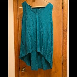 A.T.U.N teal hi-low sleeveless tank top large